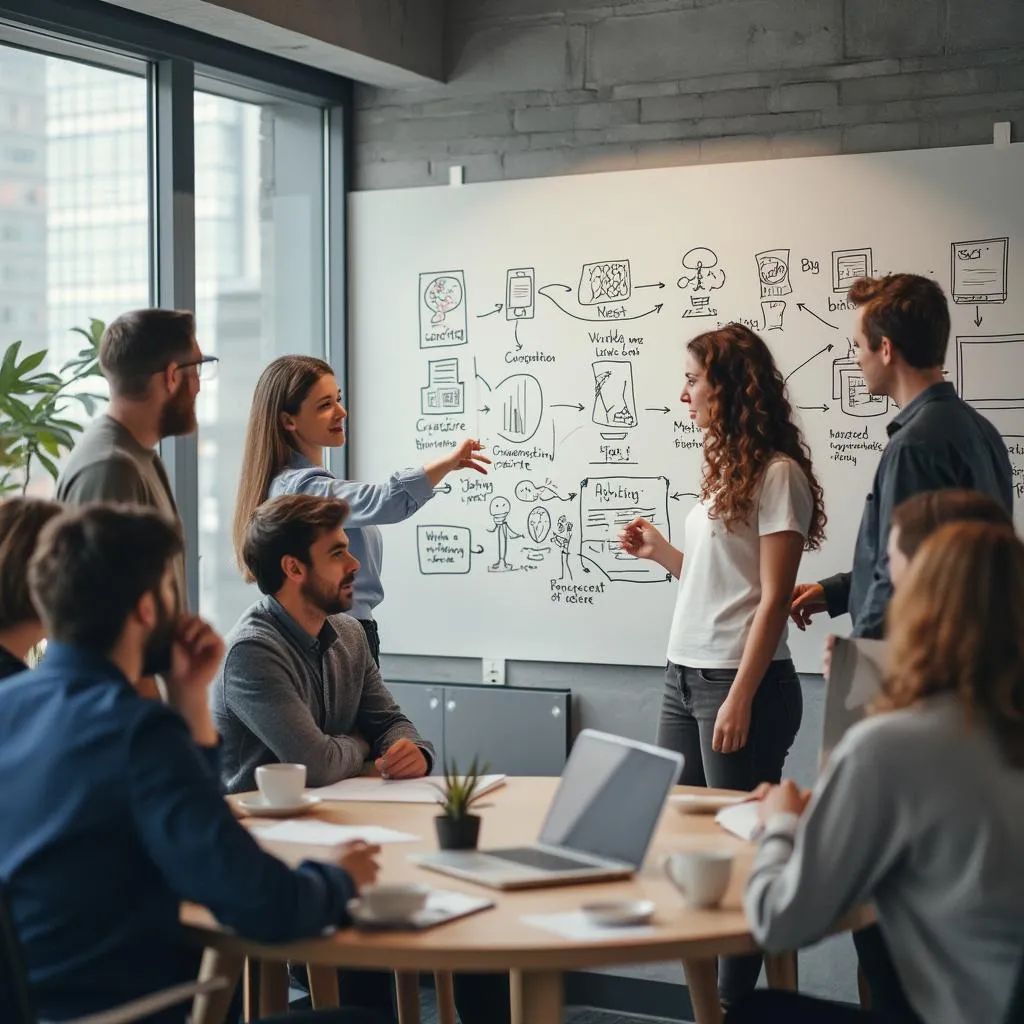 Équipe IA-FinancePro en session de brainstorming