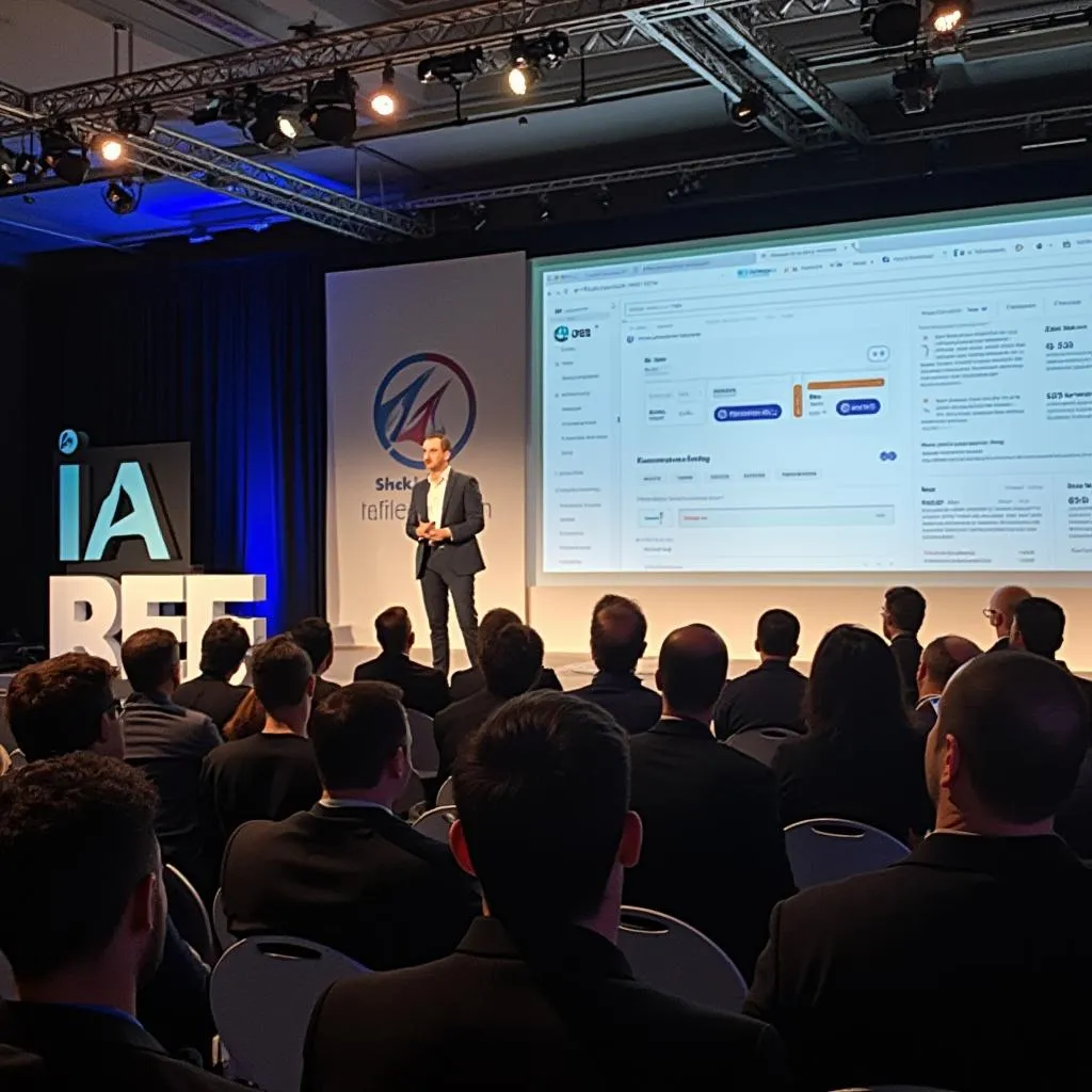 Présentation lors d'une conférence FinTech